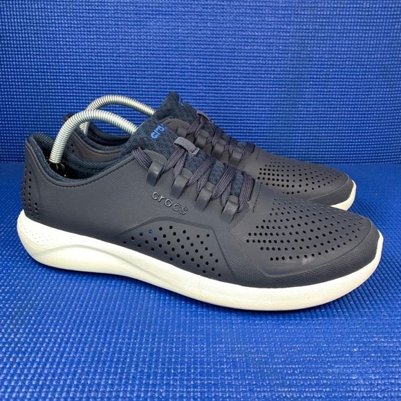 CROCS LITE RIDE PACER Men`s Size 11 Navy Blue White Walking Comfort Shoes 204967 - Picture 3 of 8